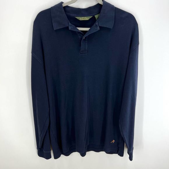 Orvis Other - Orvis Signature Collection Long Sleeve Navy Polo Pima Cotton Men's Sz LARGE